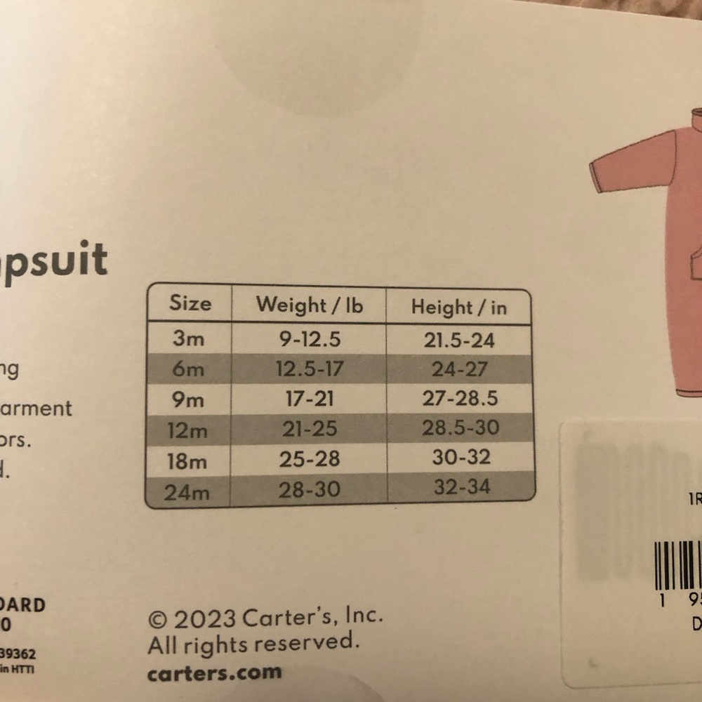 Carter's Pink Zip-Up 1-Piece Jumpsuit MicroFleece - Picture 2 of 7